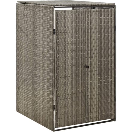 vidaXL - Containerberging - enkel - 70x80x117 - cm - poly - rattan - grijs
