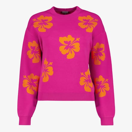 TwoDay dames trui met bloemen roze - Maat S