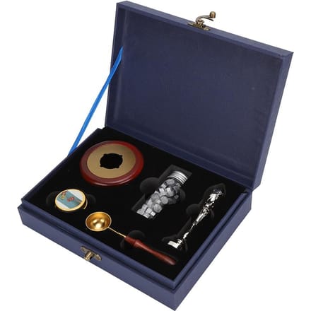 Waxzegel Stempel Kit Geschenkdoos Zegellak DIY Retro Decoreren Toegewijde Handwerk GereedschapModel B black