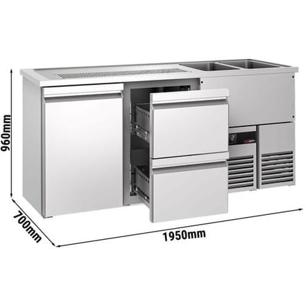 GGM Gastro Biertheke PREMIUM - 1950x700mm - 1 Tür & 2 Schubladen