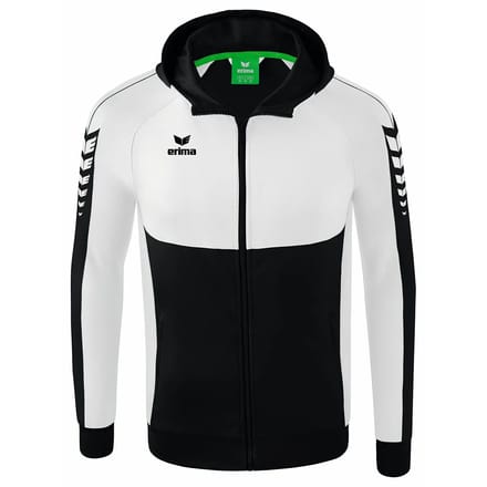 Erima Six Wings Trainingsjack Met Capuchon Heren - Wit / Zwart | Maat: XL