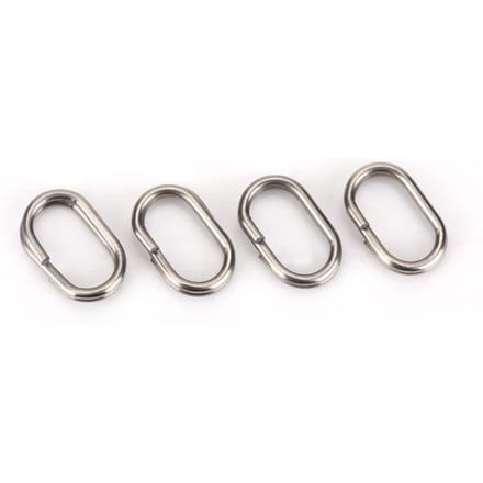 100 Stuks Roestvrij Staal Ovalen Splitringen Draaibare Snap Karpervissen Tackle Connector 8*13mm white