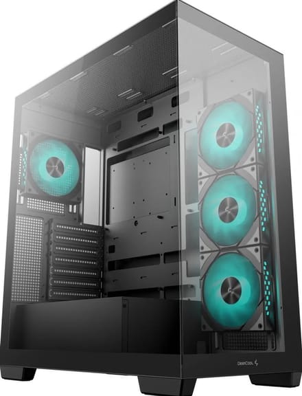 DeepCool CG580 4F - Midtowermodel - ITX, Micro-ATX, ATX - geen voeding (ATX) - 2x 2.5", 2x 3.5" - 2x USB A - 1x USB C - zwart