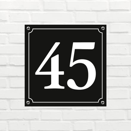 Huisnummerbord Mat zwart Deluxe - Nummer 45 - incl. bevestiging