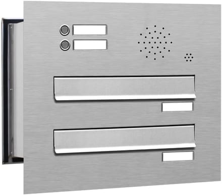 Inbouw met intercom 2 adressen_Brievenbus met intercompaneel inbouw_2_adressen__RVS