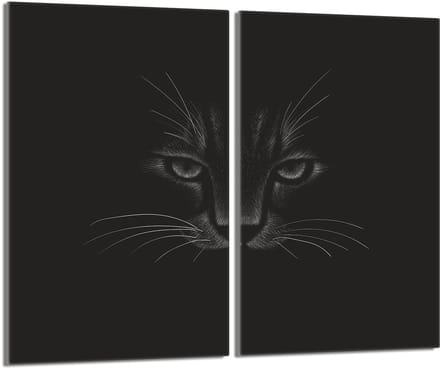 TMK ArtDeko - Kookplaat achterwand - 30x52cm - Kat - Decoratief