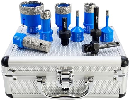 Set van 7 Diamant Boren Voor Tegels, Graniet en Marmer met Adapters