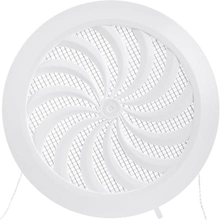 Afsluitbaar Ventilatierooster Rond 125mm Wit Kunststof met Insectenwering