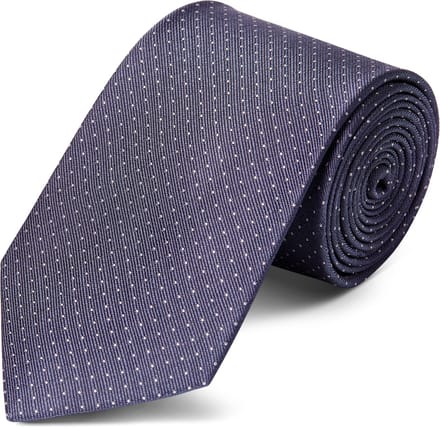 Grijze 8 cm Brede Zijden Stropdas met Polkadotmotief