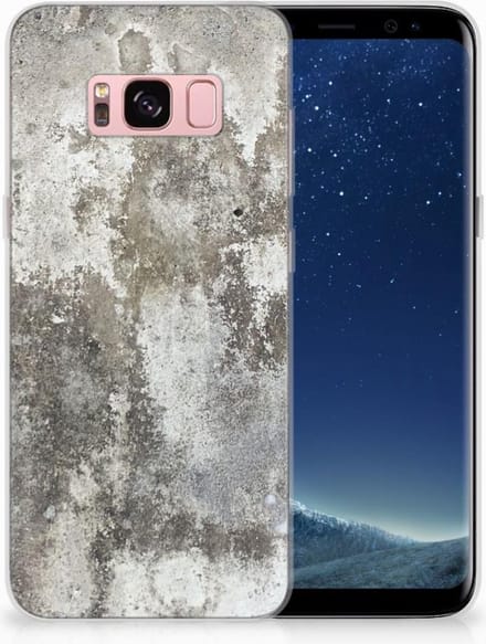Samsung Galaxy S8 TPU Siliconen Hoesje Beton Print