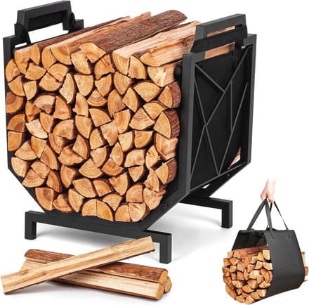 Brandhoutrek voor Open Haard - Dubbel Gecoat Houten Opslag Rack