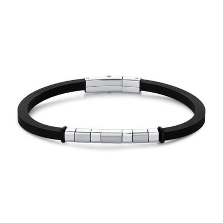 Twice As Nice Armband in edelstaal, zwart Zilverkleurig 21cm