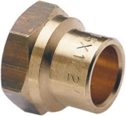Messing schroefbus binnendraad x capillair 1 1/2x42mm Kiwa