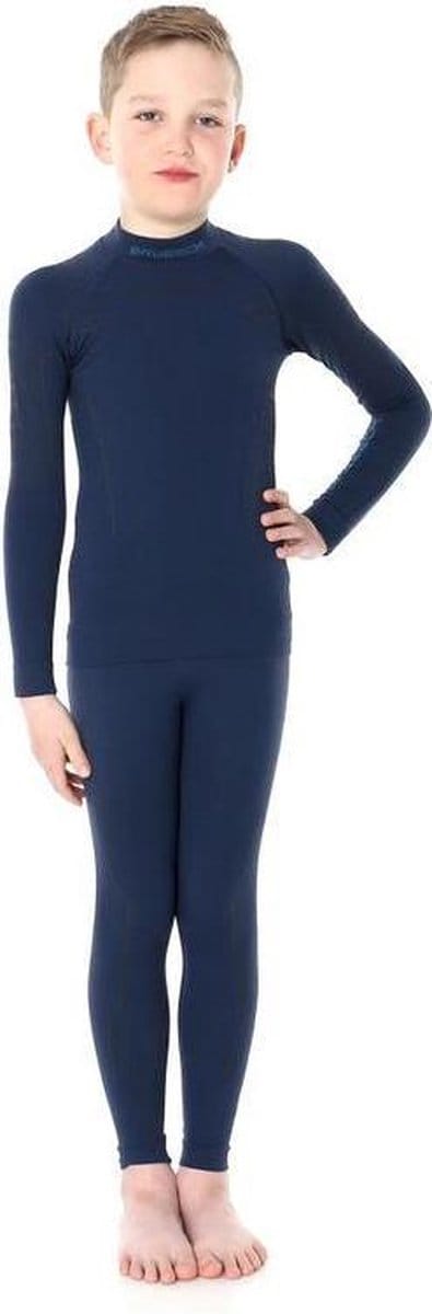 Brubeck | Jongens Junior Seamless Thermo Set - Marineblauw - 128/134
