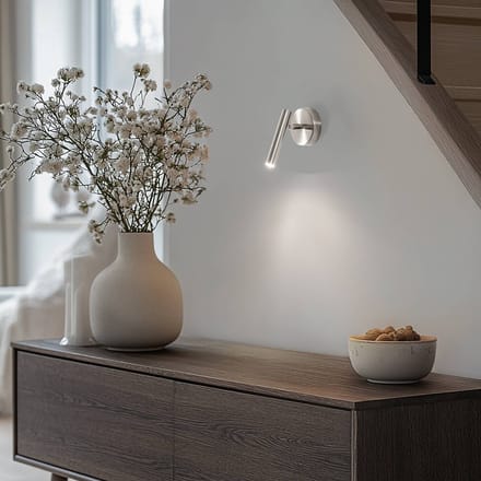 SIGMA Wandlamp Sopel, zilver, 1-lamp, staal, G9, hoogte 15 cm