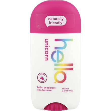 Hallo, 24-uurs deodorant met sheaboter, Unicorn, 73 g (2,6 oz) pink