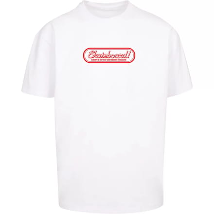 Merchcode - The Skateboard Magazin Logo Oversize Heren T-shirt - S - Wit
