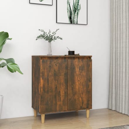 vidaXL - Dressoir - 60x35x70 - cm - bewerkt - hout - gerookt - eikenkleurig