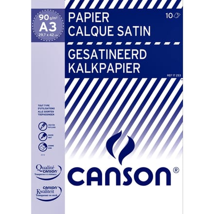 Canson kalkpapier formaat 297 x 42 cm (A3) etui van 10 blad