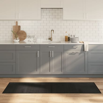 vidaXL - Vloerkleed - rechthoekig - 60x200 - cm - bamboe - zwart
