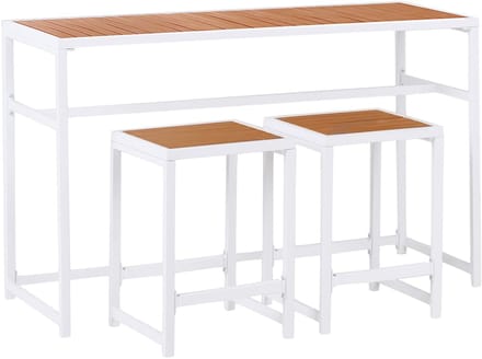AVETRANA - Tuinset 2-zits - Wit/Lichthout - Staal
