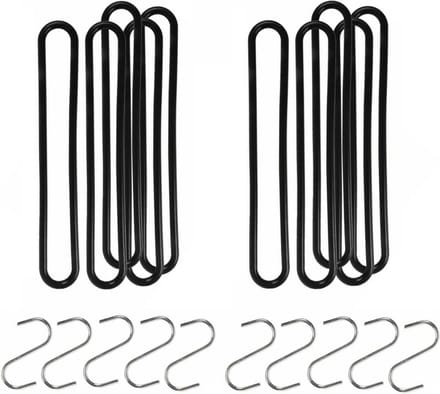 Talen Tools Spanrubbers met S-haken - 20x stuks - voor dekzeilen - 25 cm