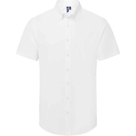 Premier Heren Supreme Oxford overhemd met korte mouwen (Wit)