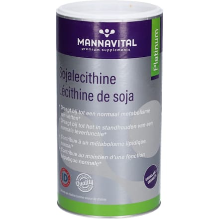 Mannavital Sojalecithine Platinum Granulaat Voedingssupplement Metabolisme 500 Gr