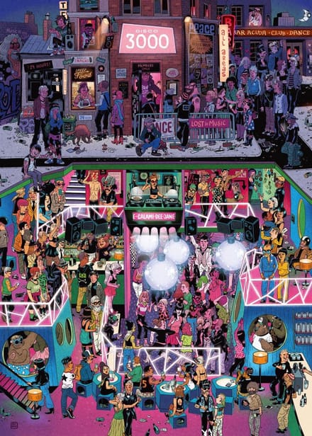 Heye puzzel Disco 3000 - Cartoon legpuzzel 1000 stukjes poster.