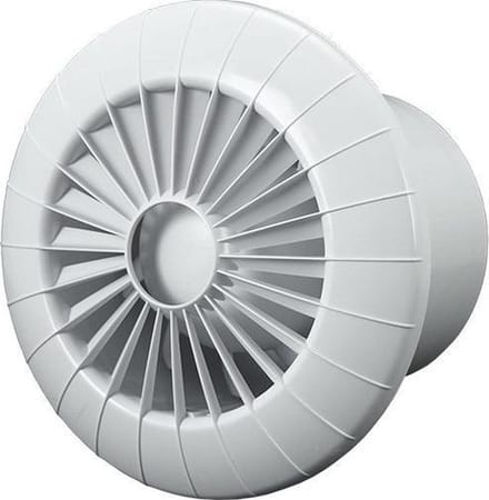 Badkamerventilator rond diameter 100 mm wit met TIMER - 100BBTS