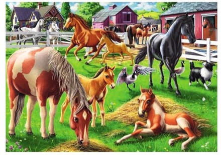 Ravensburger Puzzel 60 Stukjes: Gelukkige Paarden (4+ jaar)