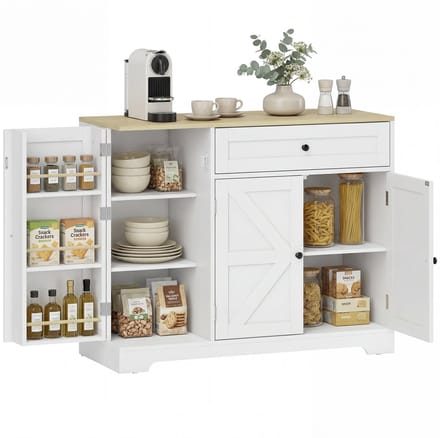 HOMCOM Buffetskast-MDF-100L x 40B x 81H cm-Wit