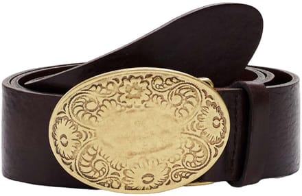 Desigual Leren riem Tabasco Leather Belt W90 Fresh Chocolat donkerbruin