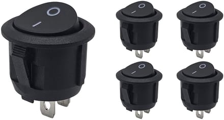 ProRide Wipschakelaar ON/OFF KCD2-202 - 2-pins - Rond ?20mm - 250V/6A - Zwart - 5 stuks
