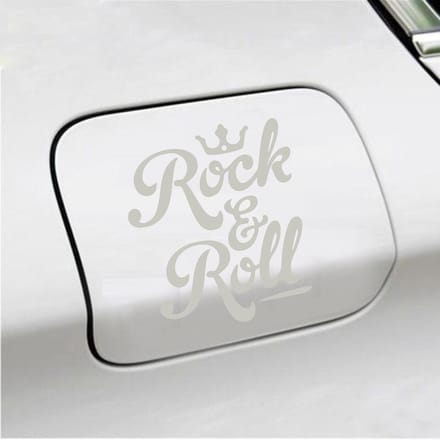 Bumpersticker - Rock & Roll - 11,3 X 13 - Zilver