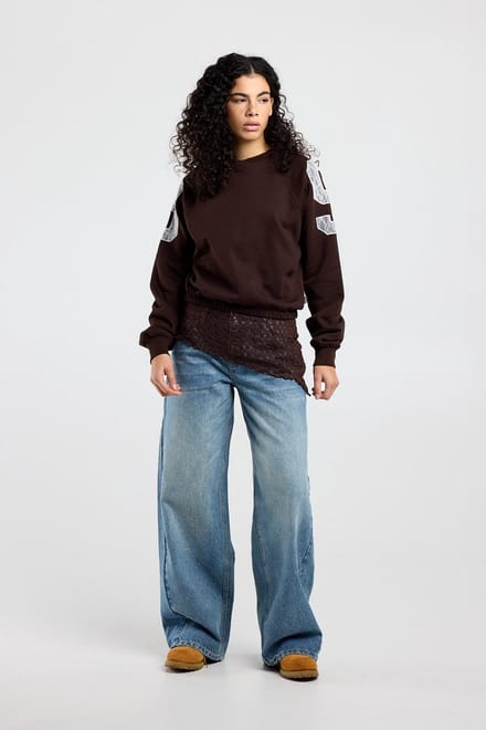 America Today Sanny Dark Brown Maat: S | Longsleeves Outlet | Dames | Bruin