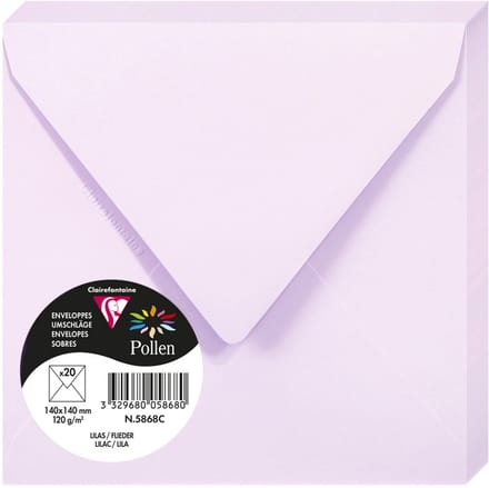 Pollen by Clairefontaine envelop 140 x 140 mm, wit, 120 g/m²