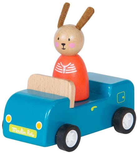 Houten auto Blauw 'La Grande Famille'