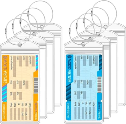 Dailygoods - 8 Stuks Transparante Kofferlabels met Waterdichte Bescherming
