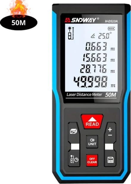 Nivard Laserafstandsmeter - Laser - Afstandsmeter - Afstandmeter - Rangefinder - Digitale Meetlint - Precisiegereedschap - 50 Meter