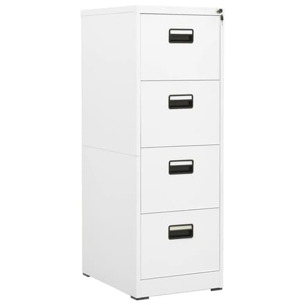 vidaXL - Archiefkast - 46x62x133 - cm - staal - wit
