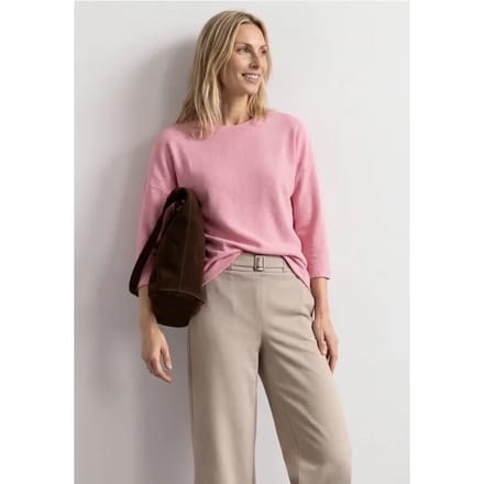 Shirt met 3/4-mouwen in gebreide look