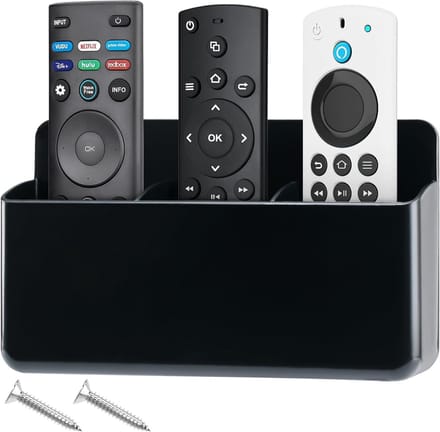 Afstandsbediening Houder - Opberger Controller - Wandmontage Organizer - Verstelbare Compartimenten - 20x4x12 cm - Zwart