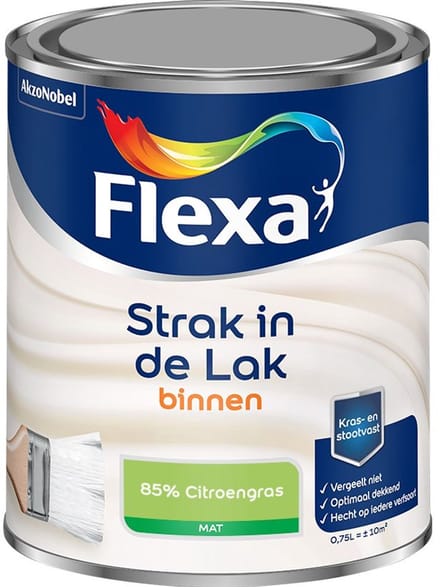 Flexa - Strak In De Lak Binnenlak Mat - 85% Citroengras - Mengverf - 750 Ml