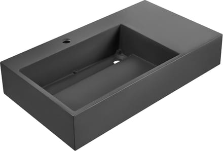 CUSCO - Wastafel - Zwart - 75 x 43 cm - Mineraalgietwerk