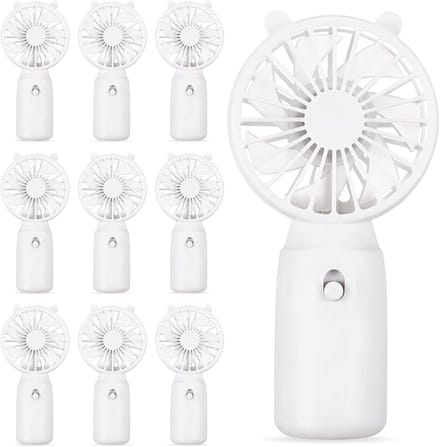 10 Stuks Batterij Handventilator – Bulk - Schattig - Klein - Draagbaar - Voor Bruiloft - Vrijgezellenfeest en Cadeautjes