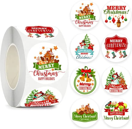 Without Lemon - Kerststickers 2023 - 500 stuks - Sticker size: 2.5cm - Klein - Kerst - Cadeau - Versiering - Verpakking