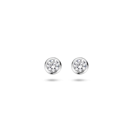 Glams oorknoppen zirkonia - 3.5 mm - Zilver