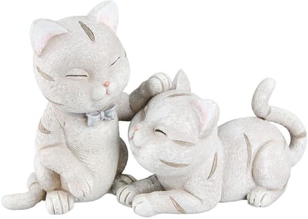 Beeld Kittens play 9x18x12 resin creme