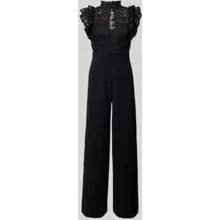 Regular fit jumpsuit met gebloemd kant